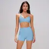 Conjunto de traje de yoga cruzado nuevo ajustado con cuello halter transpirable de secado rápido cruzado casual deportivo de fitness para mujer 5555