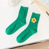Meias Femininas Meia-Panturrilha Ins Tendência Flor de Lã Estéreo Para Usar por Cima Versátil Meias de Algodão Primavera e Outono Meias Femininas Flor Fofa