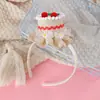 Diadema Rosa de Chica Dopamina Dulce, Linda Diadema de Pastel de Fresa, Diadema de Pastel de Fresa con Crema Simulada