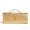Bolso de Noche Tejido Nuevo Primavera/Verano 2025, Bolso Baguette con Cierre Horizontal, Bolso de Mano tipo Cartera Organizador, Billetera, Bolso Bandolera