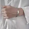 Pulsera Combinada Set Tendencia Hip-Hop para Hombres Accesorios de Acero de Titanio Joyería para Parejas Venta al por Mayor Fábrica de Joyería para Manos de Hombres y Mujeres Venta al por Mayor