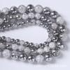 Cuentas de plata semiplateadas fundidas con efecto crack pop, pulsera de cuentas hecha a mano, collar, accesorios de joyería tejidos