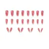 Rubor ligeramente ebrio, destello fino tejido, moda de chica francesa suave, versátil, 24 parches de arte de uñas removibles y ponibles