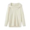 Para Aliexpress Popular Exportação Transfronteiriça Estilo Europeu e Americano Feminino High-End Estilo Preguiçoso Ombro a Ombro Tricô Tricô
