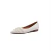 Sapatos femininos de bico fino e salto baixo estilo francês, novo modelo primavera-verão 2026, inspirados na Chanel, sapatos confortáveis e versáteis de corte baixo