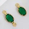 Acero Inoxidable 304 Vidrio de Colores Colgante Oval DIY Accesorios para Joyería Hecha a Mano Accesorios para Collares Pulseras