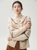Cárdigan de punto jacquard de reno y cachemira con botones, suéter de punto Fair Isle de manga larga con cuello redondo para mujer, prenda exterior en capas para invierno