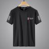 [Exclusivo Privado] Camiseta de Seda Gelada de Verão Masculina Gola Redonda Secagem Rápida Roupa Manga Curta Fina Respirável Meia Manga Tamanho Grande Top