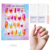 24 Peças de Unhas Postiças Usáveis para Adultos Produtos Acabados Transfronteiriços Patches de Manicure de Alta Qualidade Manicure Amêndoa Removível Atacado