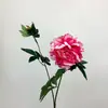 Flor de Peônia Artificial de Ramo Único Flor Falsa Decoração de Sala de Estar Buquê Mesa de Jantar Floral Casamento Flor Biônica Adereços de Foto