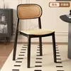Cadeiras de Jantar para Casa, Mesas e Cadeiras de Jantar Comerciais, Cadeiras de Rattan Plástico, Cadeiras de Rattan Vintage, Cadeiras com Encosto, Bancos Respiráveis para Exterior