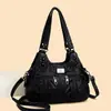 Transfronteiriço 2025 Nova Exportação Couro Lavado Bolsa Feminina Bolsa Tote High-End Ombro Único Transversal Grande Capacidade Bolsa de Mãe