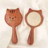 Pente Almofada de Ar de Sândalo Vermelho Gatinho Fofo Pente de Bolsa de Ar Madeira Maciça Pente de Massagem Pente Meridiano para Cabeça Pente Doméstico Feminino