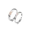 Anillo de Pareja Sol Luna Estrella Moda Simple Anillo Abierto Sol Luna Fábrica Personalizada Anillo de Pareja