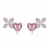 Pendientes Europeos y Americanos Más Vendidos para Mujer, Temperamento Simple, Dulce, Versátiles, Personalizados, Diamante de Polvo de Zirconia, Pendientes de Trébol de Cuatro Hojas, Creativos