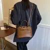Bolsa Maleta Portátil Simples Retrô para Mulheres 2024 Nova Grande Capacidade Bolsa de Ombro Cruzada Relaxada