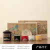 Conjunto de Chá Qianli Jiangshan Conjunto Rápido de Xícaras de Chá com Uma Bule e Quatro Xícaras, Prático para Negócios, Presente para Clientes, Gravação Personalizada