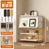 Porta-revistas Bauhaus prateleira branca com porta basculante armário lateral de sofá para sala de estar armário de armazenamento de chão multicamadas quarto ins