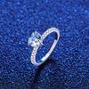 PAG &amp; MAG Anillo de bodas con corazón de 1 quilate en plata de ley S925 con diamantes Love Mosan para mujer