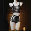 Lingerie transfronteiriça europeia e americana, body sexy de rede, conjunto de vestido de rede plus size