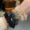 Nova simples organza preto intestino delgado anel de cabelo corda anel de cabelo de alta elasticidade não machuca cabelo menina estilo coreano temperamento acessórios para o cabelo