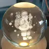 Explosiones transfronterizas Bola de cristal luminosa USB 3D tallada Regalos creativos Adornos de escritorio Bola de cristal Luz nocturna
