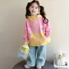 Cortavientos para Niña Estilo Coreano con Doble Cremallera, Bloques de Color y Gato, Estilo Primavera/Otoño 2026, Nueva Moda Infantil, Top para Niña Pequeña