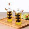 Aceitera de vidrio de borosilicato 2 en 1 para cocina, con doble boca sellada, para salsa y vinagre.