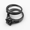 Mingcheng desea el más vendido nuevo anillo para mujer con incrustaciones de nano circonita negra chapado en oro negro lujo europeo y americano anillo de oro negro
