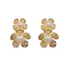 Pendientes de Plata de Ley S925 Moda Simple Metal Perla Pétalo Elegantes Accesibles Lujo Versátiles Pendientes de Gama Alta Joyería para Orejas