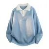 Camisa polo, suéter de punto de dos piezas falso, estilo de negocios con cuello para hombre, estética old money, cuello en V, moderno otoño/invierno, venta al por mayor de fábrica transfronteriza
