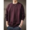 Moletom Masculino Liso de Peso Pesado 360g, Novo Estilo Outono, Casual Retro Americano Solto com Mangas Longas e Gola Redonda