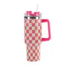 Taza Térmica Tablero de Ajedrez Generación 5D Gran Capacidad Taza Térmica de Acero Inoxidable 40oz Asa para Coche Portavasos de Coche