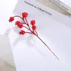 Fruta do Azevinho Fa Cai Guo Fruta Vermelha Flor de Ano Novo Balde de Flores Material Decoração Festival da Primavera Flor Artificial Flor Falsa Atacado