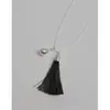 Corea del Sur mohhe mismo estilo elegante borla gota de agua collar nicho retro alta gama lujo ligero moderno cadena larga