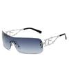 Nuevas Gafas de Sol Metálicas de Una Pieza Transfronterizas 2024 Europeas y Americanas Elegantes Caladas Hip-Hop Y2K Moda Fotografía Callejera Gafas de Sol para Mujer
