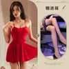 Pijamas Sexy, Ligas Pura Luxúria, Camisola Sexy Transparente Tamanho Grande, Uniforme de Tentação Feminino Lindo Costas Abertas Atacado Qqny