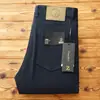 Calça jeans casual masculina de luxo importada de cinco bolsos, versátil para outono e inverno, grossa, sarja simples de perna reta, denim de algodão de alta qualidade