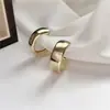 Pendientes de Moda Minimalistas Europeos y Americanos de Personalidad para Mujer, Aretes de Metal con Círculo Espejado, Pendientes de Botón de Temperamento Sencillos, Pendientes de Aro Grandes al por Mayor