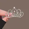 Pente de cabelo tiara de princesa para crianças, adorno de cabeça tiara de alta qualidade, acessório de cabelo fofo para meninas, grampo de cabelo para estilizar cabelos curtos, pente e grampo de cabelo para meninas pequenas