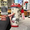 Taza Termo de Bádminton a la Moda, Taza de Agua Deportiva Personalizada con Popote, Taza de Café con Doble Boquilla para Hombres y Mujeres, Gran Capacidad, Alto Valor Estético