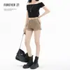 Shorts de Mezclilla Color Caqui Estilo Americano para Mujer, Nuevos de Moda Ajustados de Cintura Alta para Figuras Pequeñas