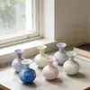 Jarrón Pequeño Creativo con Combinación de Esmalte de Cristal, Decoración Simple Moderna para el Hogar, Portaflores de Cerámica, Recipiente de Flores de Mesa Disparado a Alta Temperatura
