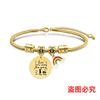 Pulsera europea y americana transfronteriza de acero inoxidable hueso de serpiente pulsera etiqueta temporada de graduación arcoíris regalo de vacaciones grabado pulsera de acero titanio