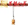 Sandalia Amarilla Tallado Sándalo Doce Signos del Zodíaco Cadena para Teléfono Yi Ming Xian Yuan Creativo Madera Diversión Rata Buey Tigre Estilo Pareja Colgante para Mochila
