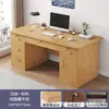 Mesa de computador de madeira maciça para uso no escritório com gavetas, mesa com organizador de mesa para casa, escrivaninha pequena para estudo em apartamento