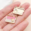 Accesorio de aleación con goteo de aceite, nota musical de guitarra, violín, piano, colgante para collares, llaveros y joyería DIY