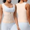 Roupas Transfronteiriças Amazon para Mulheres com Suporte no Peito e Abdômen, Fitness, Yoga, Colete Suor Esportivo, Patch Esportivo, Zíper no Peito, Top Suor