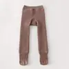 Leggings para Bebé Otoño e Invierno Nuevos Engrosados Cálidos Pantimedias para Niños Entrepierna que No Cae Color Sólido Lazo Pantalones Todo en Uno