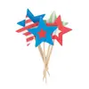 Decoración creativa para pastel de vacaciones inserción de tarjeta corazón estrella de cinco puntas tarjeta de decoración inserción de banderín palillo de dientes desechable inserción de tarjeta de pastel